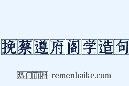 挽蔡遵府阁学造句是什么意思的图片